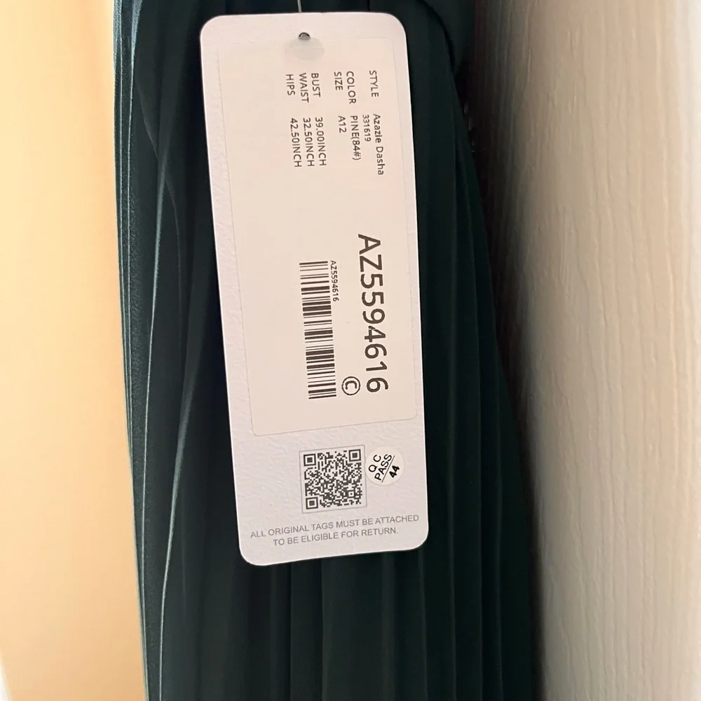 NWT Azazie x Kendall+Kylie Dasha Dress. Size A12. Color Pine (#84). Unaltered. - Picture 8 of 14